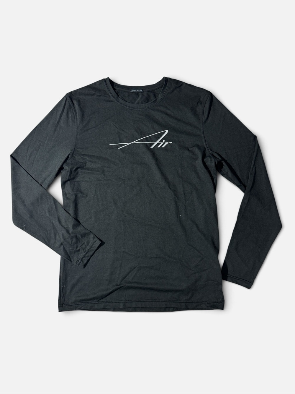 Lucid Air mens M Medium black performance long sleeve crewneck t-shirt EUC